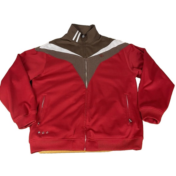 Rocawear Other - Rocawear Reversible Track Jacket Mens‎ Large Red Brown Colorblock Y2K Hip Hop L